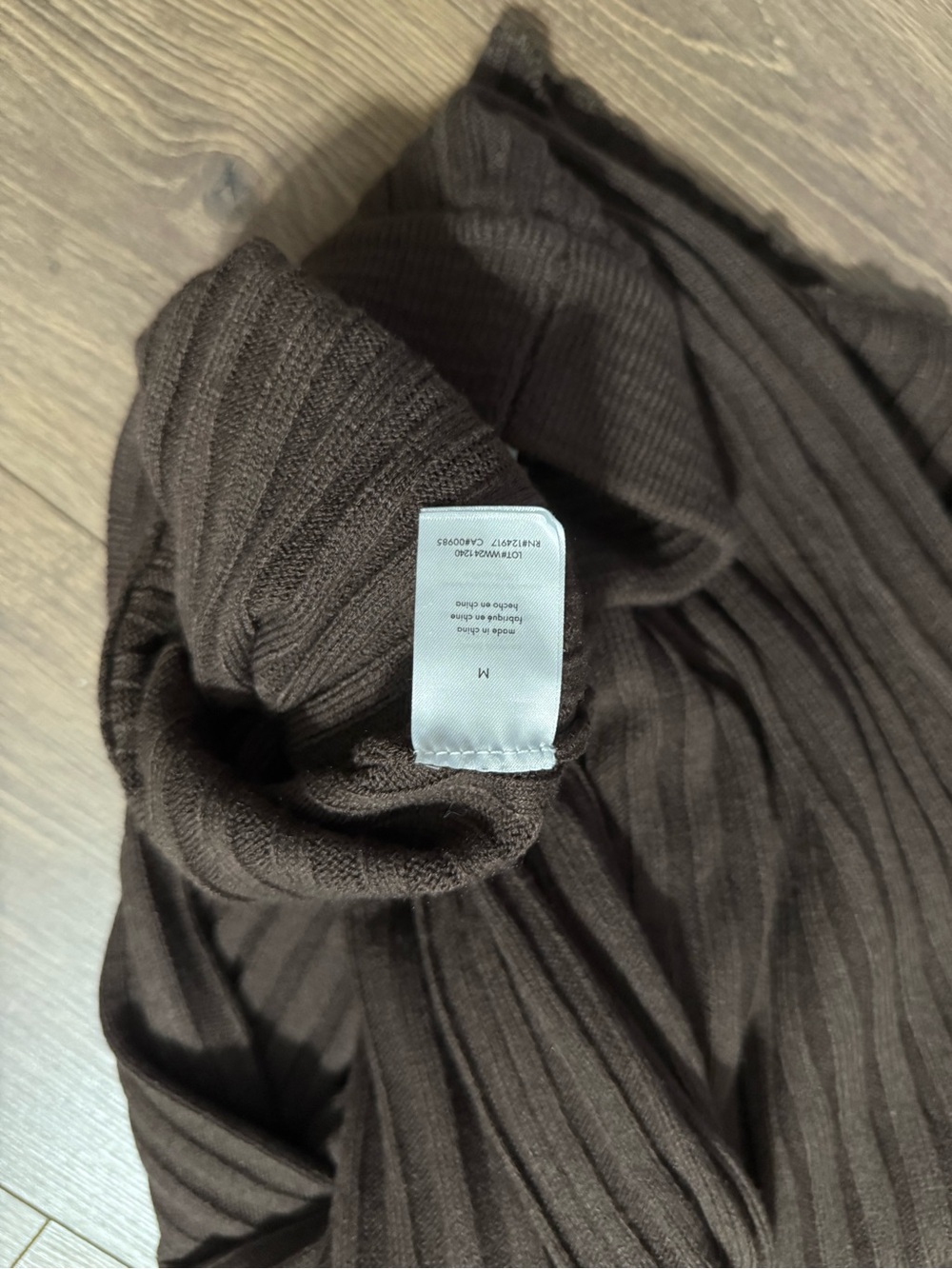 WeWoreWhat Brown Ribbed Wide Leg Knit Lounge Sweater Pants Size Medium⁠ - Picture 5 of 7